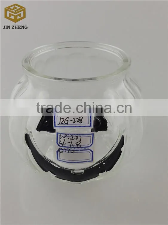 pumpkin glass candle jar wholesale,bulk glass candle holder China factory
