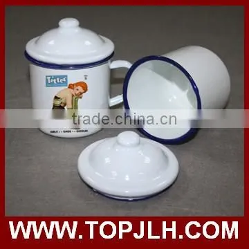 Wholesale enamel camping mug custom printed enamel mug cup