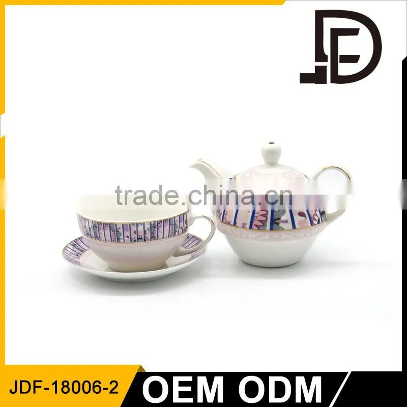 Drinkware islamic wedding favors new goods porcelain tea pot set for one, one cup teapot