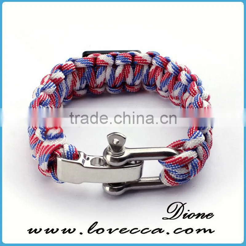 Wholesale paracord survival bracelet adjustable buckle bracelets for outdoor emergency
