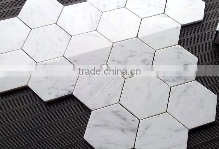 MM-CV247 Factory direct sale modern natural stone hexagon carrara white marble mosaics