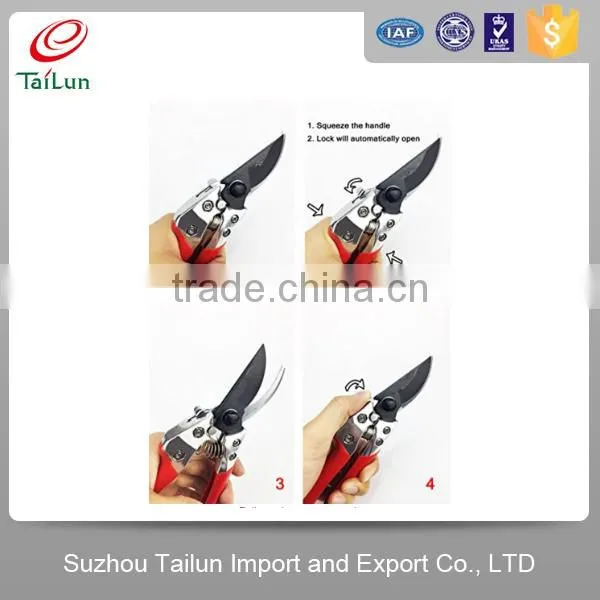 plastic handle stainless steel blade cordless pruner bonsai scissors