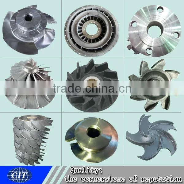 ISO9001 water turbine impeller design with CNC machining for pump parts