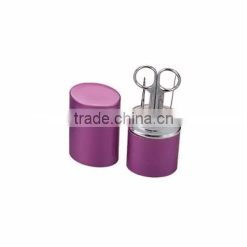 5pc personalized mental cute manicure set with pink aluminum box