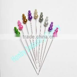 Assorted Rosette Pearl Round Head Straight Hijab Pin