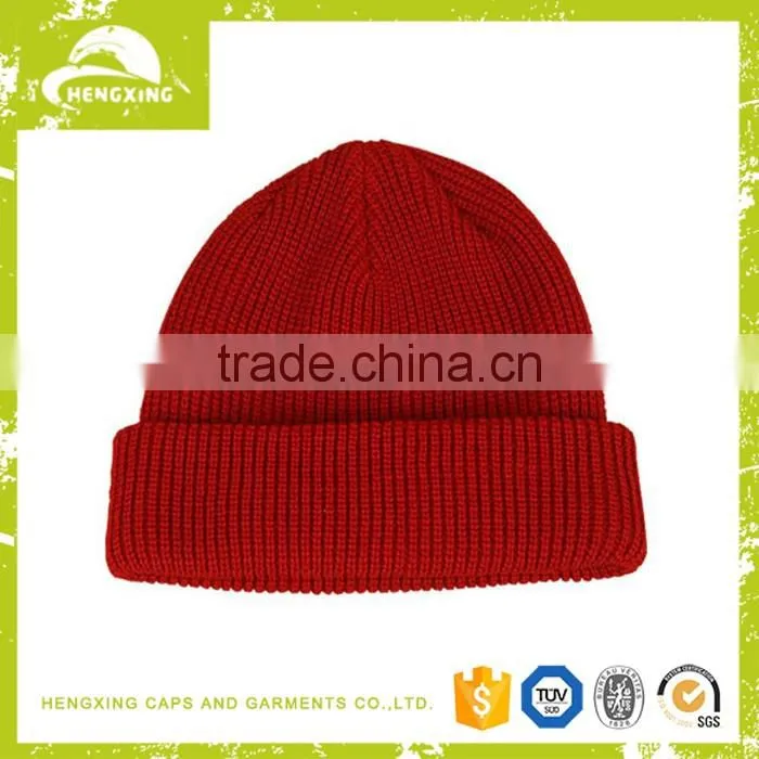 Fashion Red Acrylic Winter Custom knit beanies mens hat