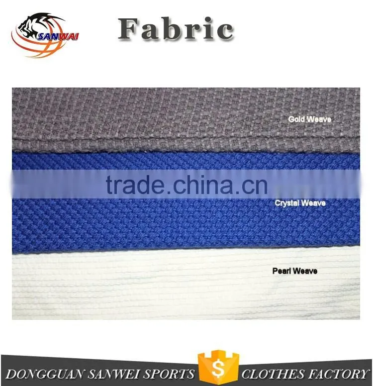 Brazilian jiu jitsu custom pearl weave fabric white/blue/black color bjj gi