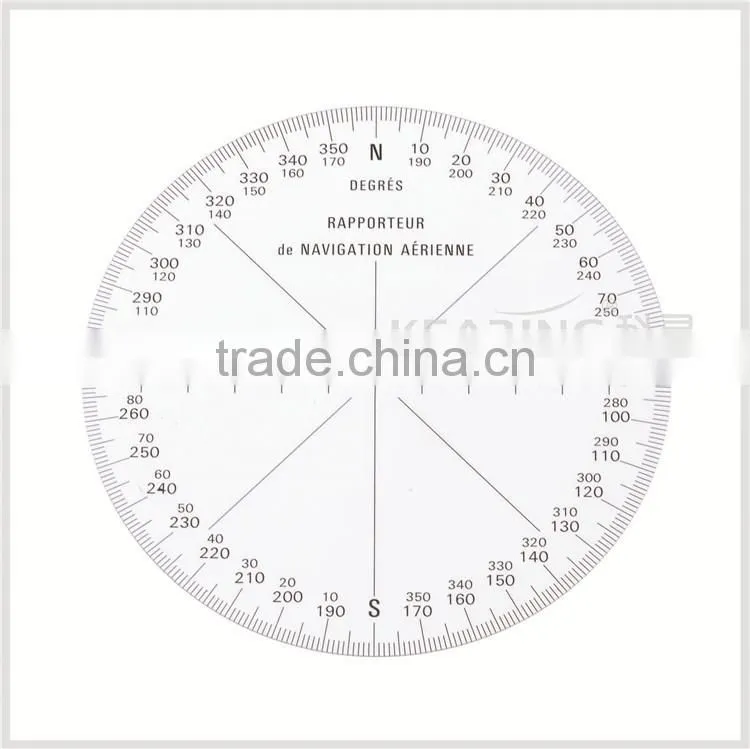 Kearing Round Shape Plastic Aviation Protracotr 360 Degree for Flying Direction Guiding #KRP-1