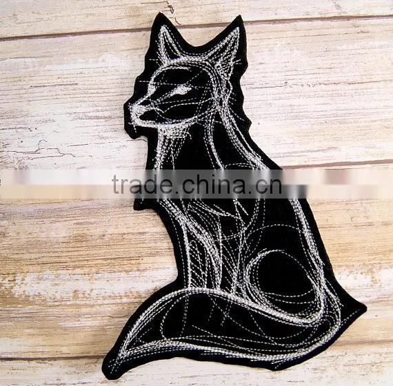 Custom high quality embroidered Cat demon, fox demonpatch for clothes embroidery patch made in china choose size/color