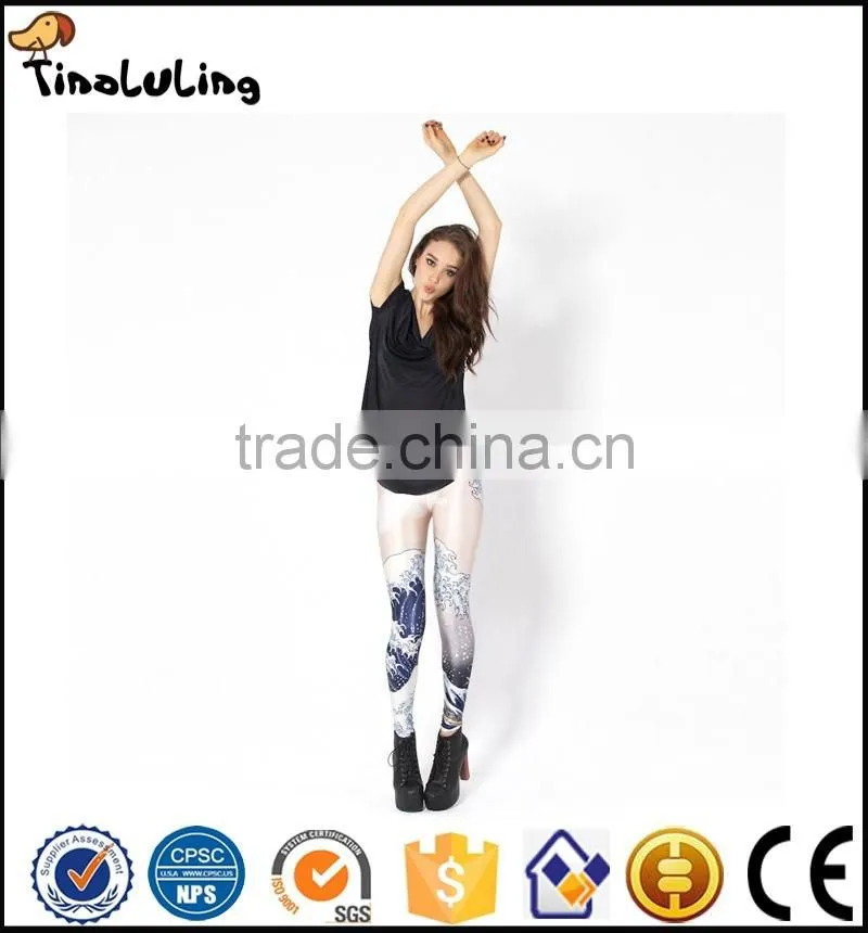 2017 Tenths push up fitness sexy 3d print sea wave spray tree women leggings