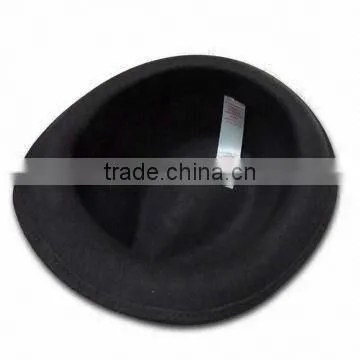 Women's Fashion Wool Felt Fedora Hat with Black Ribbon and Feather Ornament