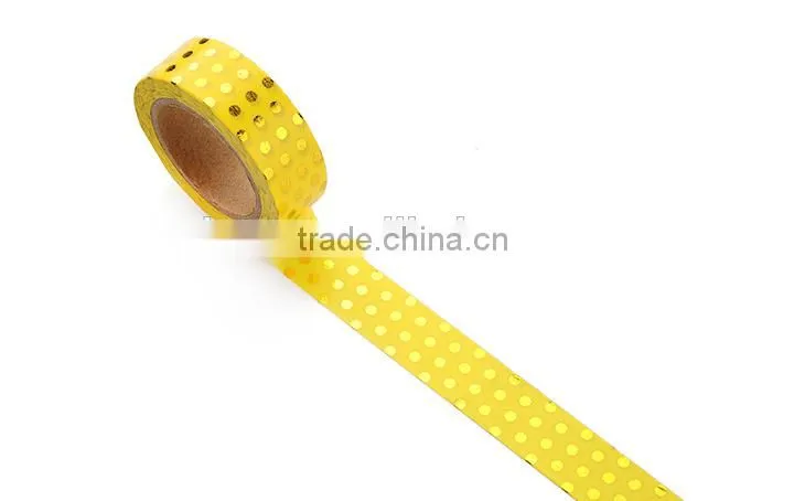 3 patters Japan Washi tape gold stamping point patterns paper tape 1.5cm*10m