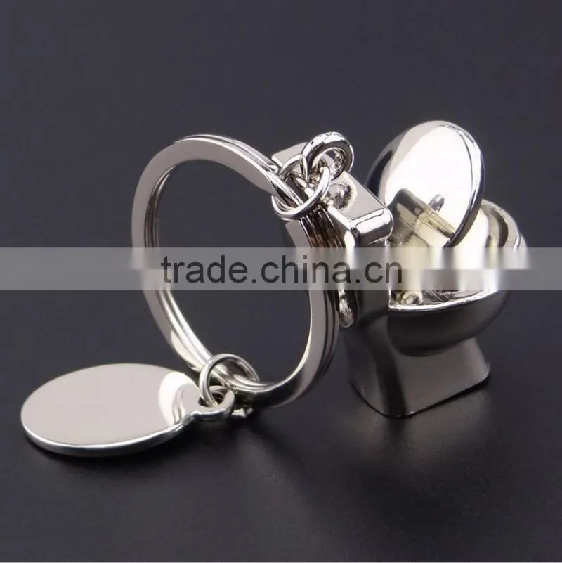 Top Quanlity Accessory Keyring Golden NEW Keyfob Funny 3D Toilet Keychain