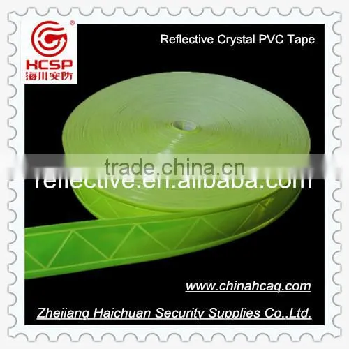 Glow in the dark PVC prismatic reflective tape sew on for clothing