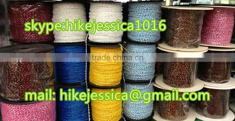 Wholesale Beaded garment loose beads/ cording bead / cheap china glass beads roll cording thread