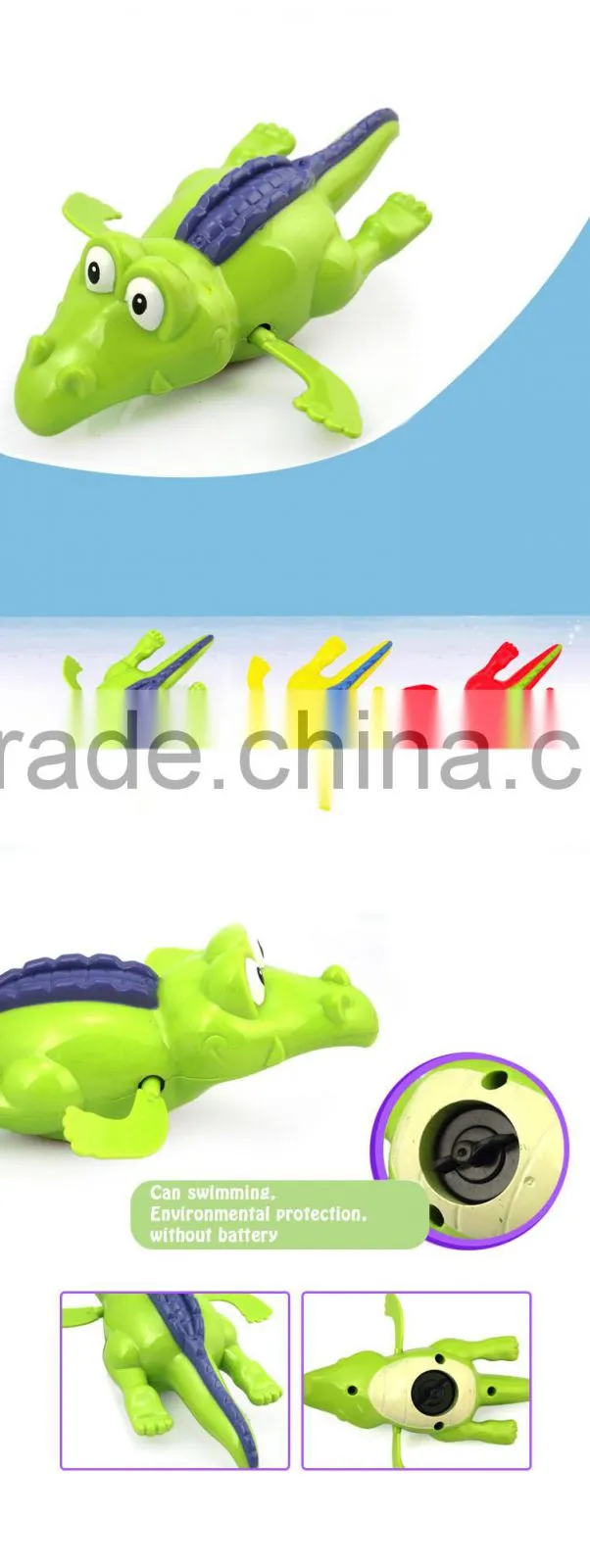 2014 hot summer toys, bath plastic toy, crocodile swimming toy