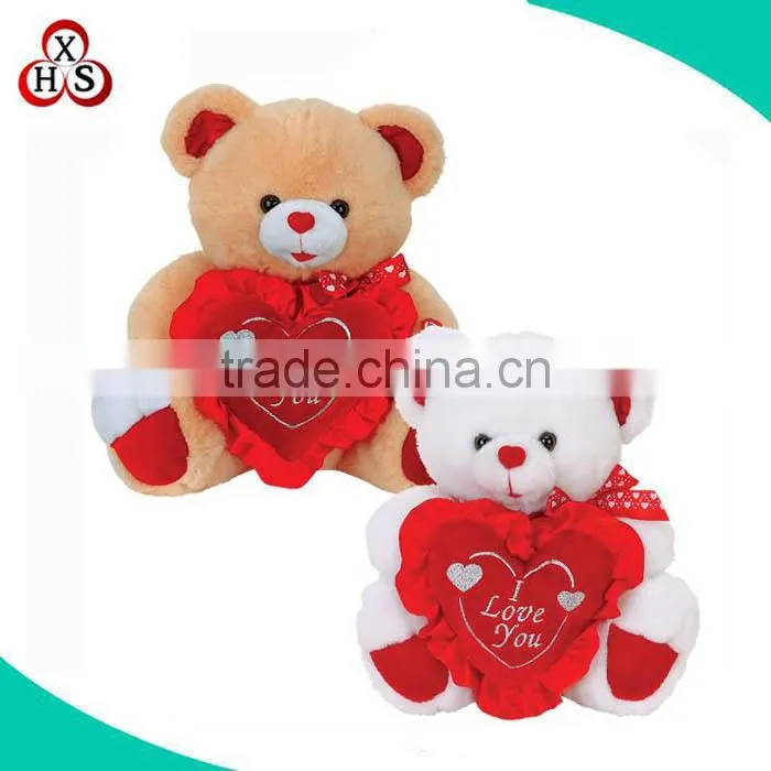Customized cute stuffed valentine bear plush for girls