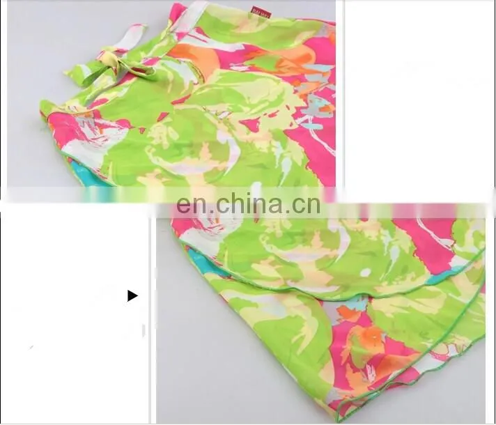11414413 Flower Dance Skirt Print Chiffon Wrap Skirt Ballet Skirt