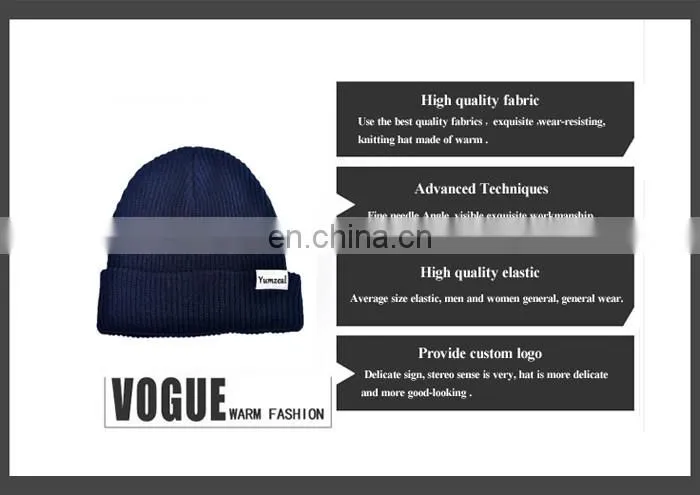 hip hop beanies knitted men custom cheap beanie hat
