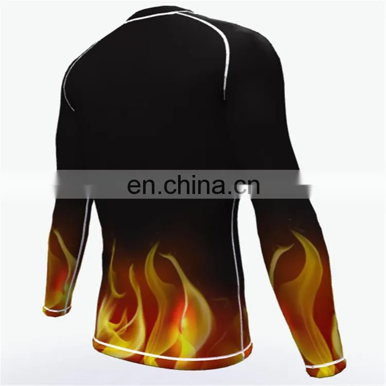 Fitness sublimated rash guard custom logo