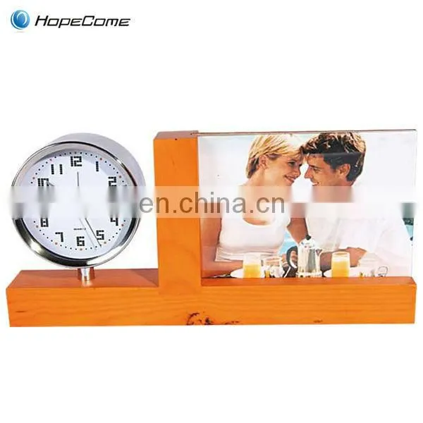 wooden combination photo frame wedding gift clock (W2906)