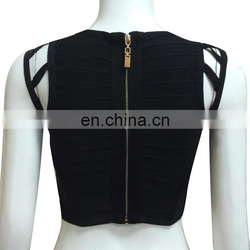 2017 cap sleeve nude bandage crop tops