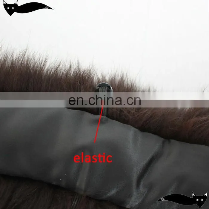 Genuine 50cm seal brown fox fur collar for leather jacket