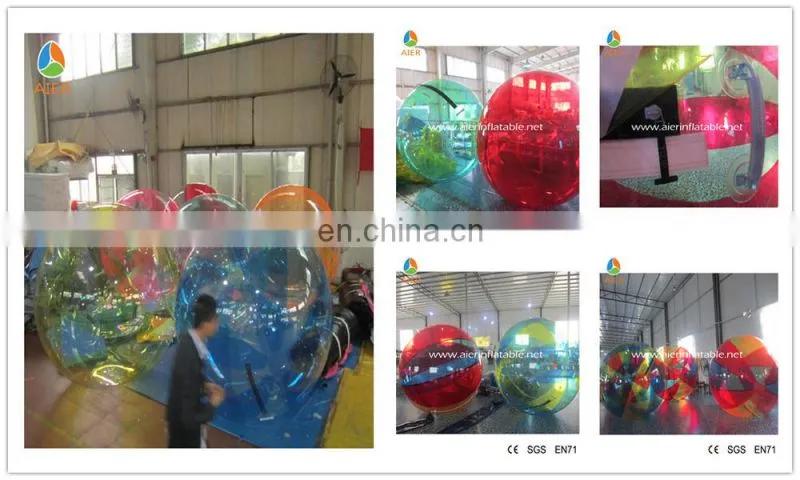 Inflatable floating walking ball, transparent n color floating water ball, rainbow floating water ball