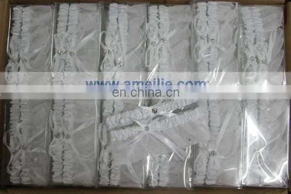A-R8 Embroidery wedding bridal organza garter