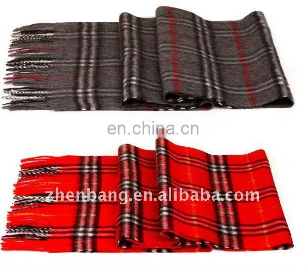 2015 Fashion Checked Long Wool Winter Scarf Hot Sell