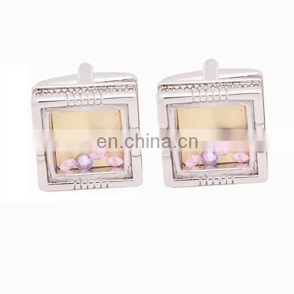 black nickel brass crystal cufflinks