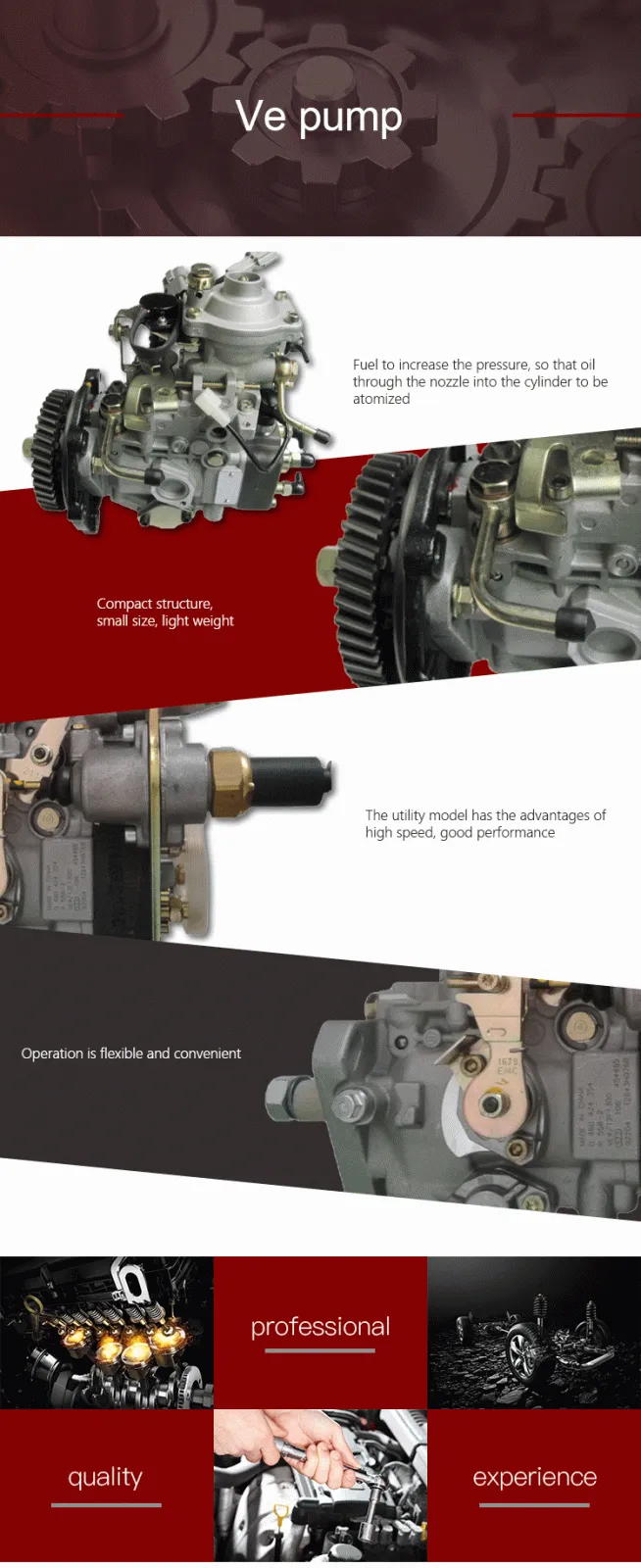 VE4/11F1900L011 Good products Diesel VE pump injection