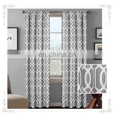Purple Printed polyester blackout curtains