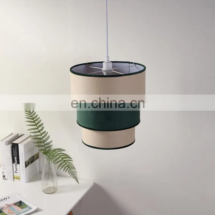Modern design cheap custom rattan living room green modern ceiling pendant lamp hanging for home