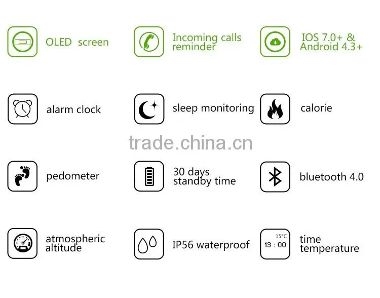 OLED screen Smart band wrist smart bracelet e02