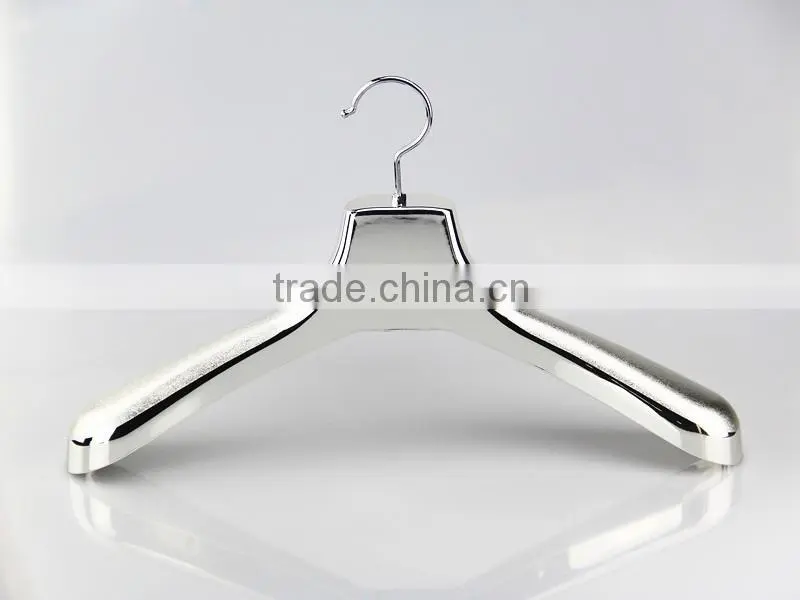 IMY-379 silver wide plating fur coat hanger wholesale