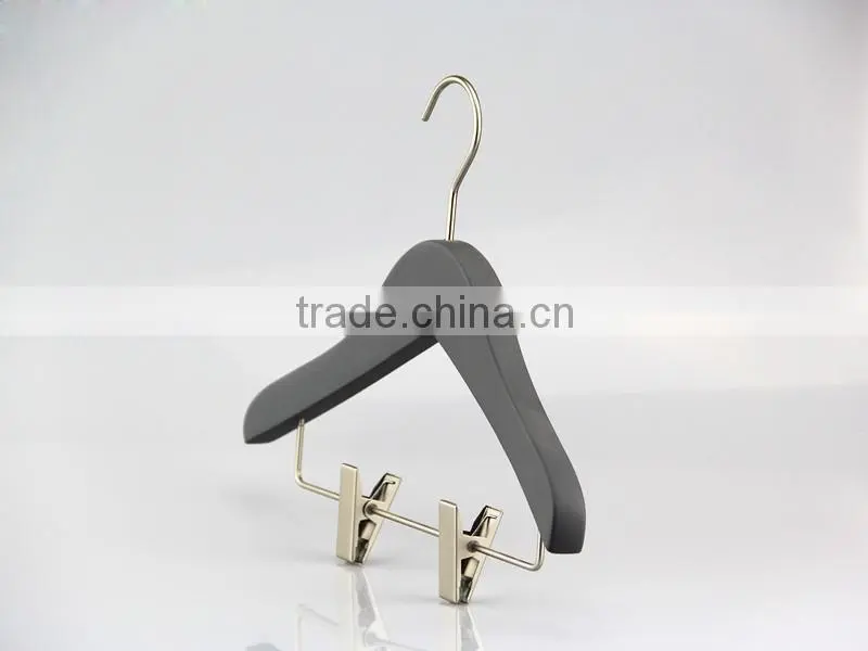IMY-169 grey kids wooden hangers with clips