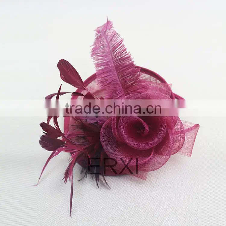 New Coming Sinamay Base Hairband Fascinator Hat For Wedding