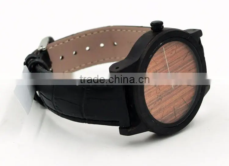 concise natural environment friendly women man unisex black wrist watch