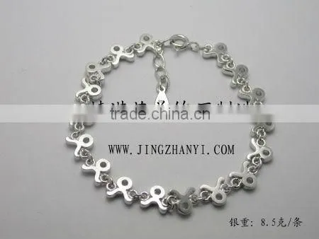 925 Silver Link Bracelet With Gemstone Charm