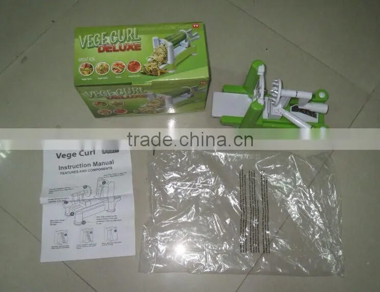 3-in-1 Tri-blade vegetable fruit spiral slicer cutter chopper dicer shred