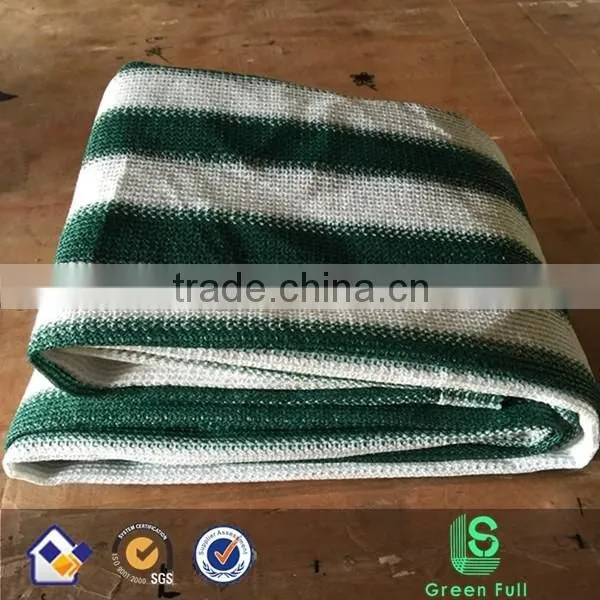 Ivory / Khaki / Brown Striped Outdoor Privacy Screen Net Mesh For Deck, Balcony, Fence, Pool or Patio. 34" H x 184" L INCHES