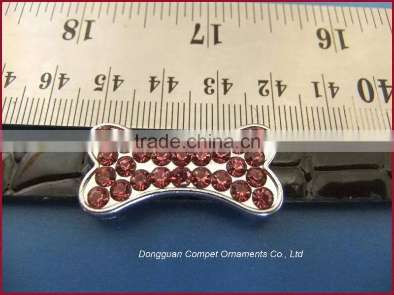 10mm full diamond double heart shaped slide charms diy jewellery accessories