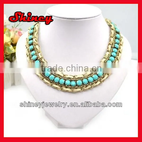 New Golden black Statement Resin Drop Choker Necklace Costume Jewelry