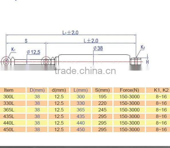 comprassion adjustable hydraulic cylinder Y70S-465