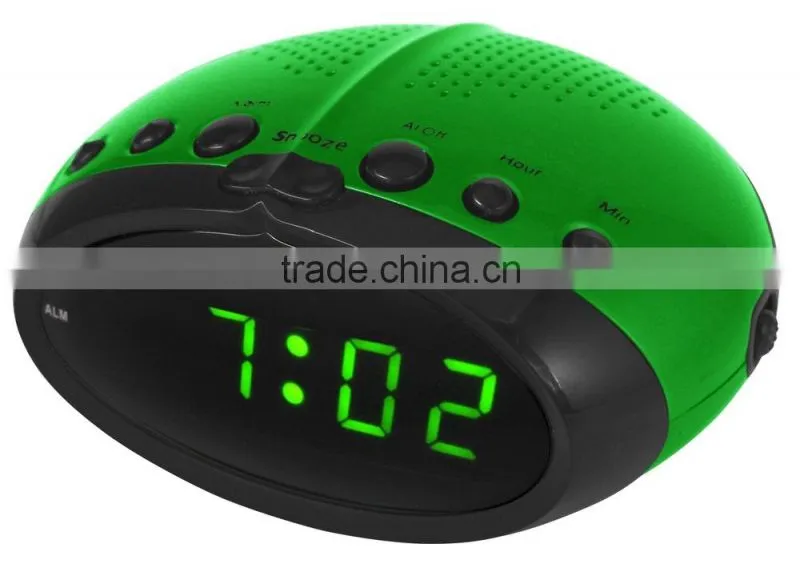 Hot Sale Green Painting Dual Alarms Clock PLL Radio