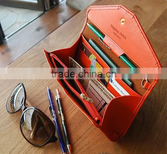 Newest Design Fashion Trendy Multifunctions Leather Wallet Women,Travel Document Passport Holder,Phone Purse
