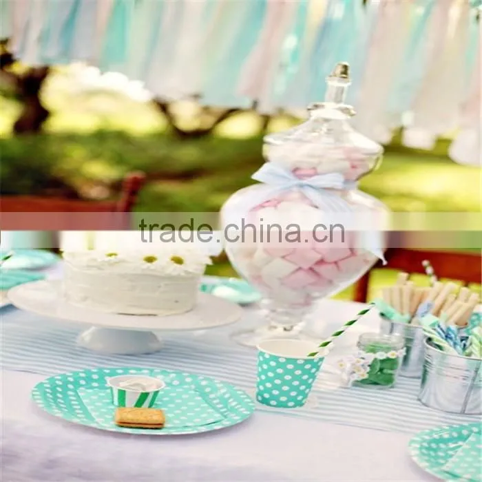 New Products 2015 Lace Pattern Party Theme Round Paper Plates for Party Supplies