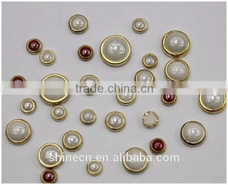New stones 3mm 4mm 5mm 6mm metal golden edging flatback round hot fix rhinestones