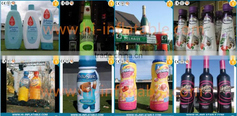 Attractive Outdoor Dispaly/Advertising Inflatable Bottle/Inflatable Beer for promotional